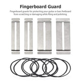 Guitar Coated String Spreaders Fingerboard Guard with Rubber Band Tool for Fretboard Cleaning Filing Polishing or Repairs