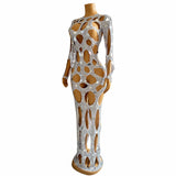 Design sexy hollow out with a playful spicy girl. Pop up the street long dress to show slimming temperament. Nightclubs, bars, and bungee jumping