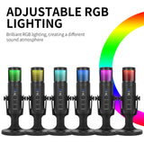 Wired RGB Microphone Professional USB Condenser Mic for Gaming Recording