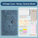 100 Envelopes Money Saving Challenge Budget Binder PU Leather Cover with Cash Envelope PVC Pocket Zipper/Budget Cards stickers