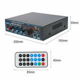 12V 220V 800W Bluetooth 5.0 Amplifier For Speakers 2.0 Channel Car Audio Power AMP Bass HIFI Music Player AUX FM TF With Remote
