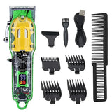 Resuxi JM-200 Electric Clipper Men Rechargeable Wireless Trimmer with Limit CombTransparent Cover Hair Cutting hine