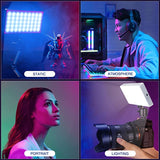 Rgb Led Video Light Compact Video Light with Display Screen Diffuser Mini Camera Rgb Light Smartphone Selfie Lighting 4000Mah