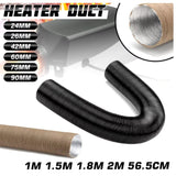25/42/60/75mm Diameter 100-500cm Diesel Parking Duct Ducting Pipe Hose Black For Webasto Eberspacher Heater Car Camper