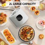 Household Visual 2L Mini Portable Air Fryer - 700W Automatic with Glass