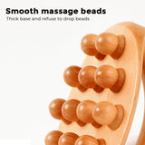 14 Beads Handheld Massage Brush Natural Wood Massager Gua Sha Waist Leg Body Meridian Scraping SPA Therapy Anti Cellulite Relax