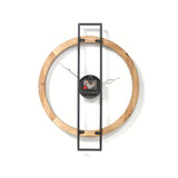 1pc Solid Wood Hollow Creative Wall Clock, Living Room Bedroom Mute Clock, Dining Room Wrought Iron Decorative Clock, Room Decor, Home Decor