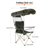Portable Folding Canopy Shade Beach Camping Lawn Chair For Outside Activities With Anti-Slip Foot Pad
