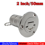 38mm 50mm Cap Stainless Steel 316 Deck Filler GAS DIESEL FUEL WASTE WATER Mirror Polish Marine Boat RV Hardware