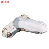 200PCS Cupcake Wrappers Heat Resistant Boat Shape Film PET Bread Tray Paper Cups