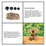 Toybogo Plastic Safety With Washers - Stuffed Animal Eyes For DIY Craft, Plush Dolls And Teddy Bear, Amigurumi Kit