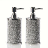 2pcs Glass Soap Dispenser Set, Countertop Lotion Bottle With Pump, Bathroom Lotion Liquid Soap Dispenser, Refillable Empty Bottle For Shampoo Shower Gel Hair Conditioner, Bathroom Accessories