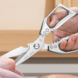 1pc Kitchen Stainless Steel Scissors, Special Strong Household Scissors, Bone Chicken Bone Scissors, Multifunctional Roast Food