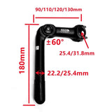 New Practical Hot Sale Useful Raise Handlebar Bike Quill Stem ±60° 180mm 80-130mm Aluminum Bicycle Cycg