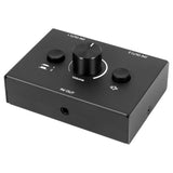 3.5mm 1 Output/1 Input 2 Output Splitter Switcher, Audio Switcher Box, One-Key Mute Button