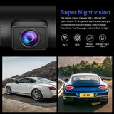 1080P Dash Cam 3 Channel Front Inside Rear Camera Recorder 4" Touch Screen Night Vision Loop Recording G-Sensor Parking Monitor