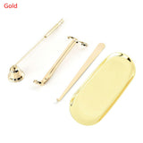 4Pcs Stainless Steel Candle Snuffer Trimmer Set Candle Hook Tray Dipper Scissors Candle Accessory Set Home Extinguisher Tool