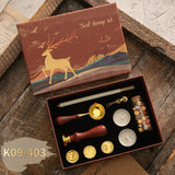 Set Vintage Kit Wedding Invitation Postcard Seag Wax Beads Seal Stamp Melting Gift Packing Box
