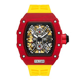 PINTIME Mechanical Man Watches Classic RM Luxury Design Automatic Visable Wristwatch 12 Color Causal Men Watch Rubber Strap Belt