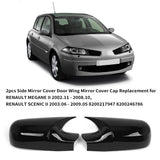 2pcs Side Door Wing Mirror Cover Cap Replacement for MEGANE 2002.11 - 2008.10 RENAULT SCENIC II