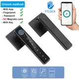 Electronic door biometric fingerprint unlock WiFi Tuya/TTlock application controls smart password lock keyless entry