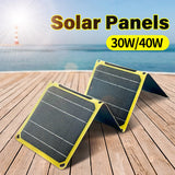 Outdoor powerful Portable Solar Panel 30W/40W Foldable Battery Phone Charger PD 20W QC 3.0 5V 9V 12V For USB A C Power Bank
