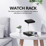 Black Marble Base Sier Color Metal Rod Belt Watch Display Props Bracelet Jewelry Placement Stand