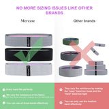 3pcs Resistance Bands For Legs And Butt, Fabric Exercise Bands With 3 Resistance Level