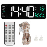 Electronic Temperature Date Week Display Memory Alarms Clocks Remote Control Table Wall-mounted Dual LED Digital Wall Clock