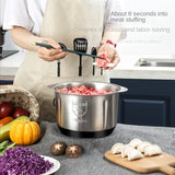 3 Speeds Electric Meat Mincer Grinder Stainless Steel Chopper 5L Food Processor Garlic Mud Maker Blender Large Capacity
