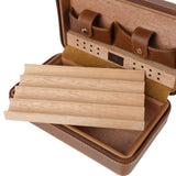 Humidifier Cedar Wood Cigar Humidor Box Portable Gift For Boy Friend Father PU Leather Cigar Case Storage 4 Cigars Box Humidor
