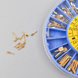 240pcs/box Gold Plated den tal Conical Screw Posts for Root Canal Filg Refills Nail