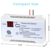 Gas Detector 85dB Loud DC 12V Compact Design RV Propane Alarm for Trailer Camper Motor Digital Display