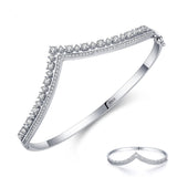 Women's Fashion Silver V-Shaped Crown Bracelet