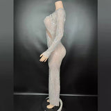 Sexy internet celebrity with the same fashionable dress style, full of diamond pearl design, waist cinching temperament