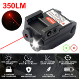 USB Rechargeable Tactical LED Weapon Gun Light Red Dot Laser Sight Combo 350LM Pistol Flashlight For 20mm Picatinny Rail Mount