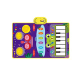 2-In-1 Baby Toys, Toddler Piano Keyboard And Drum Floor Mat With Sticks, Early Music Learning Sensory Toys For Ages 1-3