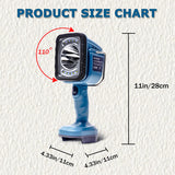 16.2W 1250LM LED Work for 14.4V-18V Li-ion Battery Dual Light Source Vertical Lamp Outdoor Emergency Flashlight