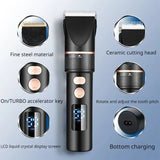 Professional Push Scissors New Resuxi ZX688-3 Men's LCD Digital Display Electric Hair Clipper with Adjustable Blade