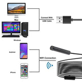 Wifi LED Camera 8mm Lens 1200P HD Waterproof Car Diagnostic Tools Inspection Borescope Industrial Endoscope Universal