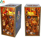 3D Wooden Puzzle DIY Miniature Kit for Insert Decoration - Book Nook Kit. Magic Book House Stand for Bookshelf.