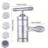 1pc Noodle Making Machine, Pasta Maker With 5 Noodle Mould, Noodle Press, Hand-cranked Noodle Machine, Perfect For Spaghetti