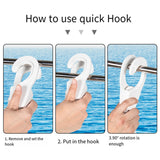 Rail Mount Boat Fender Hanger Hook Quick Release Professional Versatile Adjuster e Clip 32mm Black