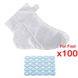 100PCS Transprent Disposable Bags Prevent Infection Remove Chapped Foot Hand Care SPA Wax Covers Bath Gloves Socks