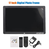 Andoer 17" LED Digital Photo 1920*1080 Electronic Picture Frame MP3 MP4 Video Player Clock Calendar with Remote Control