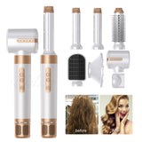 New Hot Air Brush 7 in 1 Flat Iron Hot Air Pick Electric Comb One Step Hair Dryer Fast Hair Straightener Brush
