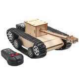 DIY Wooden Science Experiment Kits-Remote Control Off Road Tracked Tank , Electric Motor Building Project For Kids Durable