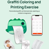 Kids Instant Printer 2.4 Inch Screen Dual Camera Timer Shooting 1080P Video Recording Thermal Inkless Printing
