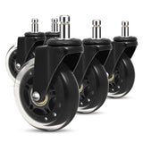 5PCS Office Chair 3 Inch Swivel Rubber Caster Wheels Replacement Soft Safe Rollers Furniture Hardware