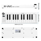 M-VAVE S-25mini - Rechargeable Portable USB Keyboard MIDI Controller